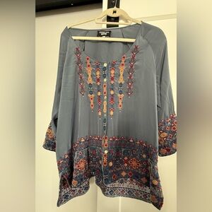 Johnny Was Workshop Embroidered Women's Blouse